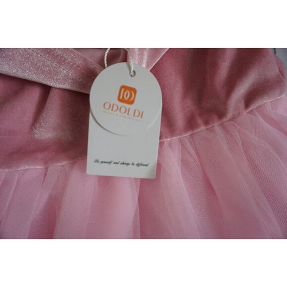 ODOLDI Girls Pink Velvet Tulle Dress, Size 130 NWT - Picture 5 of 9